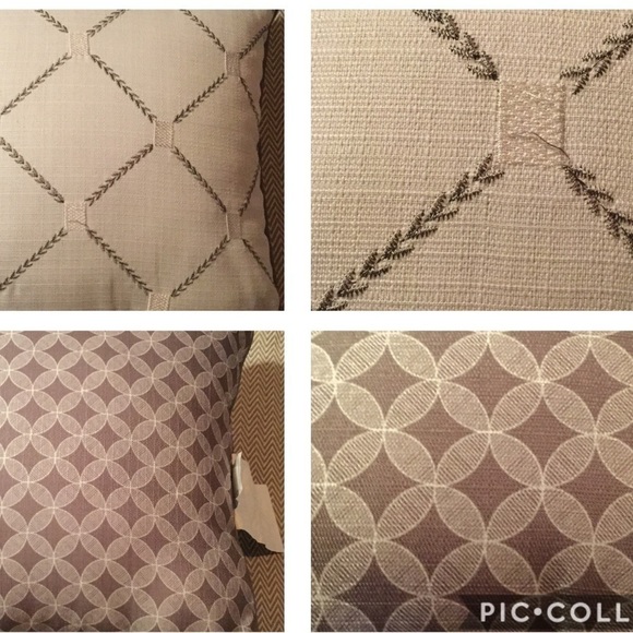 Gray and White Accent Pillow - Picture 1 of 5